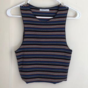 Zara striped cropped tank top
